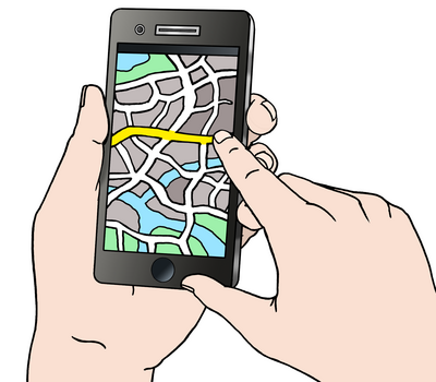 Eine Person bedient ein Smartphone
