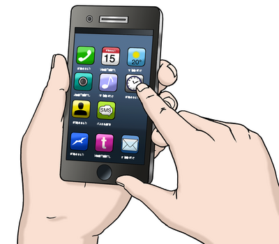 Eine Person bedient ein Smartphone