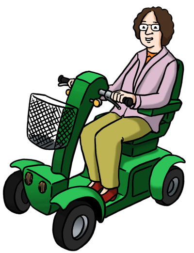 Person auf einem Scooter